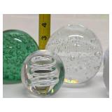 Large Group of Heavy Art Glass Paperweights