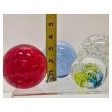 Large Group of Heavy Art Glass Paperweights