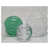 Large Group of Heavy Art Glass Paperweights