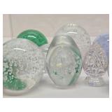 Large Group of Heavy Art Glass Paperweights