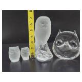 Group of Crystal / Glass Owls