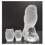 Group of Crystal / Glass Owls