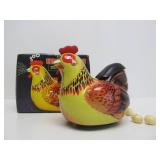Vintage Hen Laying Eggs Tin Litho Toy w/Box & Eggs