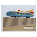 Awesome Larger Vintage Tin Litho Atomic Style Toy Car - Near Mint or Mint in Box