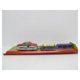 Vintage Tin Litho Windup Toy Car Set w/Original Box - "Rakodo Vonat"