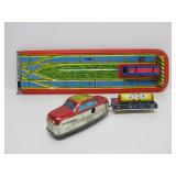 Vintage Tin Litho Windup Toy Car Set w/Original Box - "Rakodo Vonat"