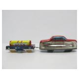 Vintage Tin Litho Windup Toy Car Set w/Original Box - "Rakodo Vonat"