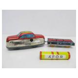 Vintage Tin Litho Windup Toy Car Set w/Original Box - "Rakodo Vonat"