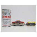 Vintage Tin Litho Windup Toy Car Set w/Original Box - "Rakodo Vonat"