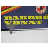 Vintage Tin Litho Windup Toy Car Set w/Original Box - "Rakodo Vonat"