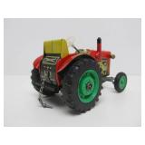 Vintage Tin Litho Tractor & Trailer Toy w/Original Box