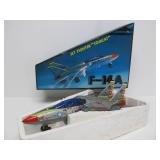 Vintage Tin Toy Jet Fighter Tomcat Airplane Toy in Original Box