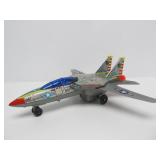 Vintage Tin Toy Jet Fighter Tomcat Airplane Toy in Original Box