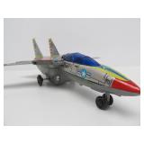 Vintage Tin Toy Jet Fighter Tomcat Airplane Toy in Original Box