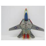 Vintage Tin Toy Jet Fighter Tomcat Airplane Toy in Original Box