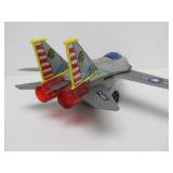Vintage Tin Toy Jet Fighter Tomcat Airplane Toy in Original Box