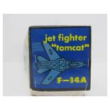 Vintage Tin Toy Jet Fighter Tomcat Airplane Toy in Original Box