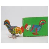 2 Vintage Tin Litho Russian Chicken toys w/Original Boxes