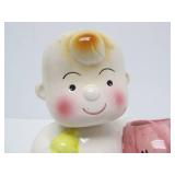 NOS Vintage Japanese Ceramic Bobblehead Baby figure