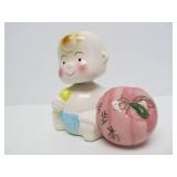 NOS Vintage Japanese Ceramic Bobblehead Baby figure