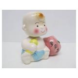 NOS Vintage Japanese Ceramic Bobblehead Baby figure