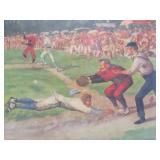 Old Vintage Framed Early Baseball Litho Print by James Flux