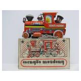 Mint in Box Vintage Hungarian Tin Litho Train Locomotive Toy