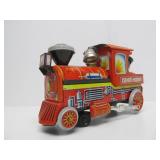 Mint in Box Vintage Hungarian Tin Litho Train Locomotive Toy