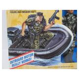 Mint in Box Large Size GI JOE Navy Seal Set w/Raft & Working Outboard