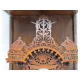 LARGE Working Ornately Scroll Cut Victorian Mantel Clock w/Pendulum & Key