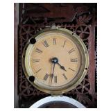 LARGE Working Ornately Scroll Cut Victorian Mantel Clock w/Pendulum & Key