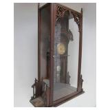 LARGE Working Ornately Scroll Cut Victorian Mantel Clock w/Pendulum & Key