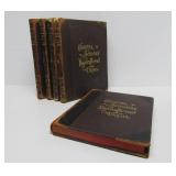 Set of Antique circa 1900 Leather Bound Books Large Illustrated Character Sketches by Brewer