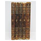 Set of Antique circa 1900 Leather Bound Books Large Illustrated Character Sketches by Brewer