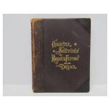 Set of Antique circa 1900 Leather Bound Books Large Illustrated Character Sketches by Brewer