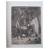 Set of Antique circa 1900 Leather Bound Books Large Illustrated Character Sketches by Brewer