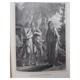 Set of Antique circa 1900 Leather Bound Books Large Illustrated Character Sketches by Brewer