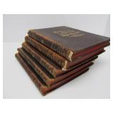Set of Antique circa 1900 Leather Bound Books Large Illustrated Character Sketches by Brewer