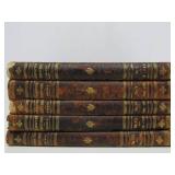Set of Antique circa 1900 Leather Bound Books Large Illustrated Character Sketches by Brewer
