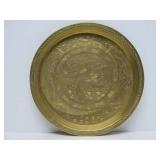 Vintage Solid Brass Chinese Dragoon Charger