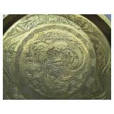 Vintage Solid Brass Chinese Dragoon Charger