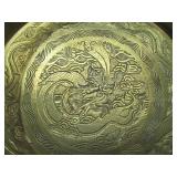 Vintage Solid Brass Chinese Dragoon Charger