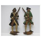 Large Vintage Metal Continental Soldier Wall Sculptures by Sexton