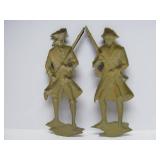 Large Vintage Metal Continental Soldier Wall Sculptures by Sexton