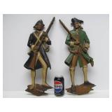Large Vintage Metal Continental Soldier Wall Sculptures by Sexton