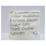 Pair of Large Antique Chicago, St. Paul, Minneapolis & Omaha Railroad Wrenches