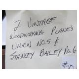 2 Antique Woodworking Planes - Stanley/Bailey No. 6 & Union No. 5