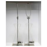 Mid Century Designer Lucite & Chrome Table Lamps by LAUREL Lamp Company