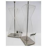 Mid Century Designer Lucite & Chrome Table Lamps by LAUREL Lamp Company