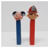3 Vintage "No Feet" PEZ Dispensers
